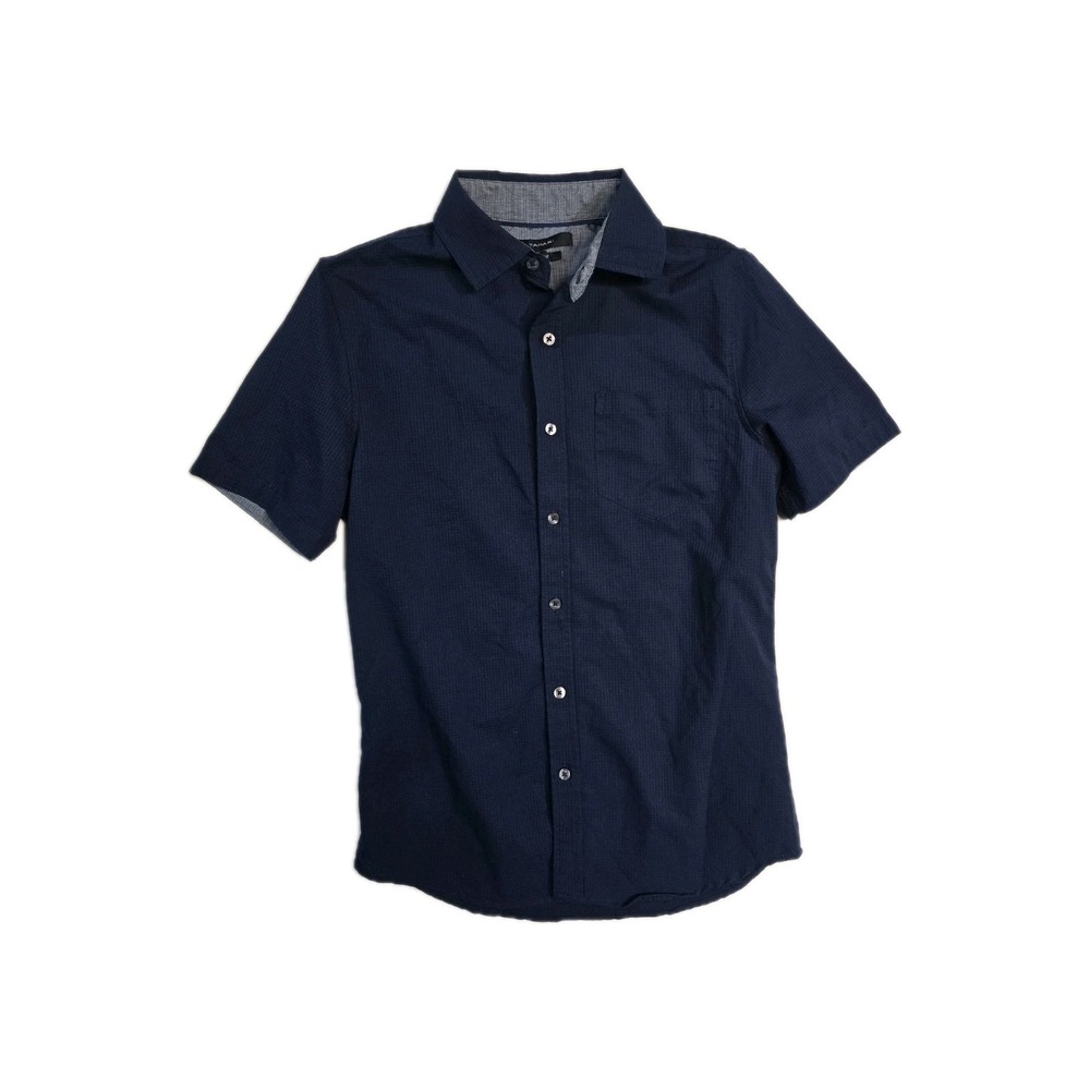 Tahari Men's Button Up Shirt Slim Fit Navy Blue Small